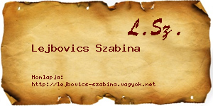 Lejbovics Szabina névjegykártya